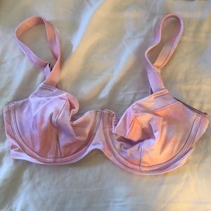 Victoria’s Secret swim underwire push-up bikini top hot pink/light pink 34DD NWT